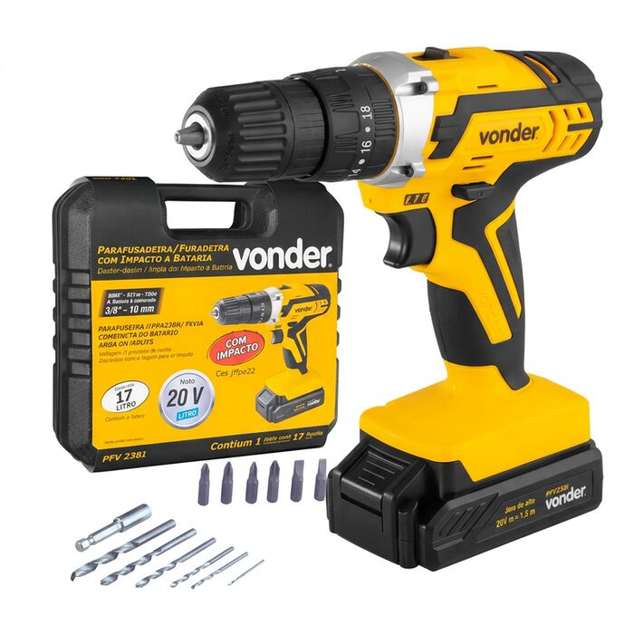Taladro Atornillador con Impacto a Batería PFV238i Vonder