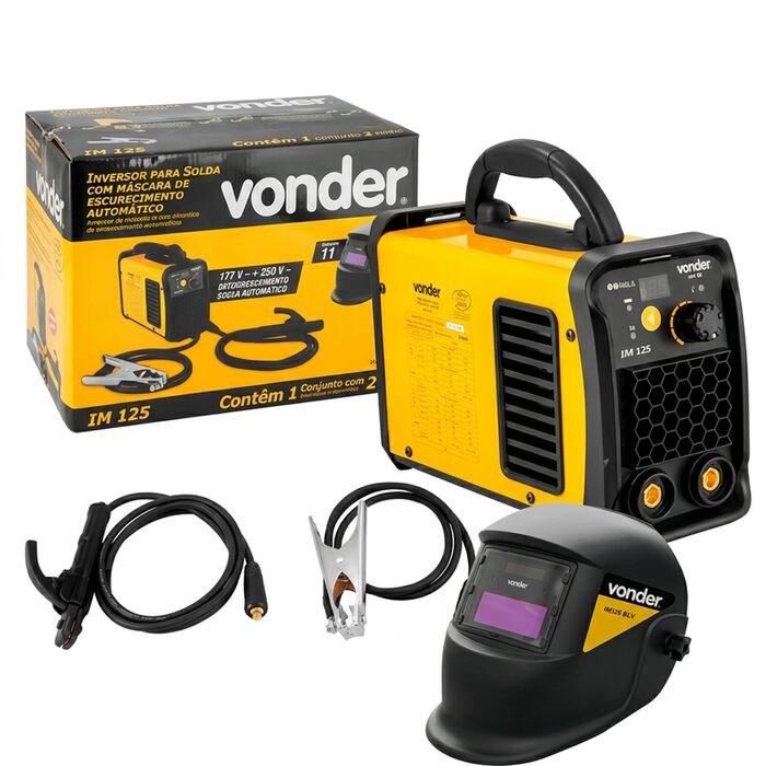 Soldadora Inverter Electrodo y TIG IM125 con Máscara Fotosensible Automática Vonder